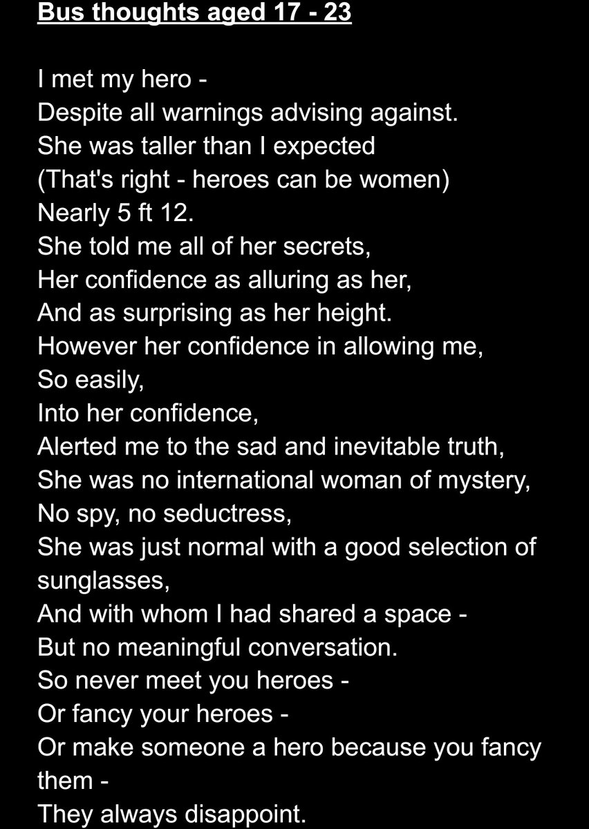 Poem #27

#POEMS #poetry #poetrylovers 
#writing #writerslift 

Bus thoughts aged 17 - 23