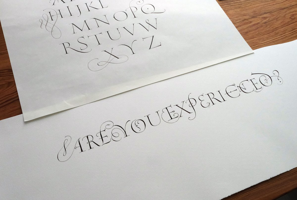 calligperson's tweet photo. Pointed Pen Roman. I have to figure out which nib I like best for this type of thing. #calligraphy #pointedpencalligraphy https://t.co/ABLMafHvKE