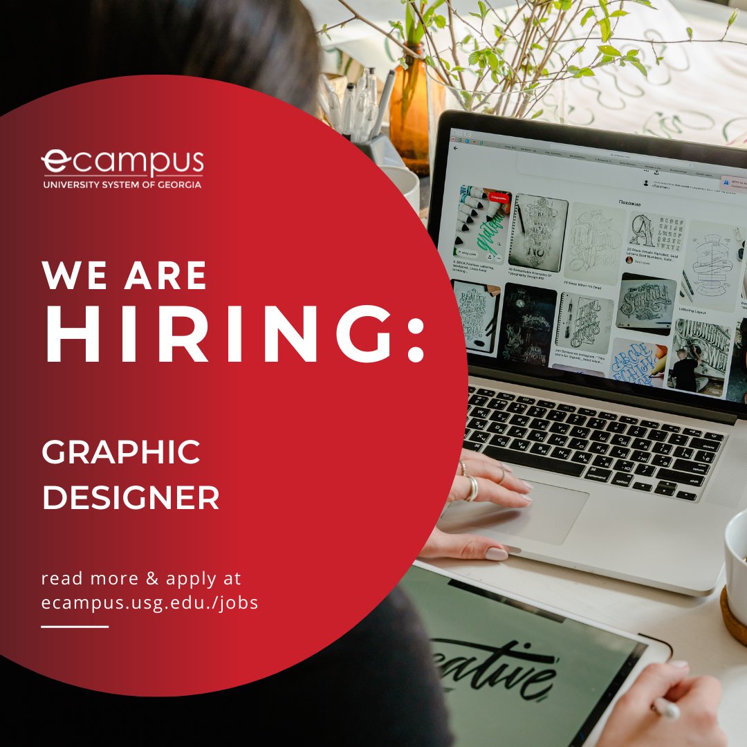 USG_eCampus's tweet photo. We're seeking a Graphic Designer to join our team! This person will work with the Lead Graphic Designer &amp; be responsible for producing marketing &amp; promotional materials in support of USG eCampus supported programs &amp; brands 🖥🌟📋 

Application link: https://t.co/RswqFh3aqV https://t.co/DQWdSig2FC