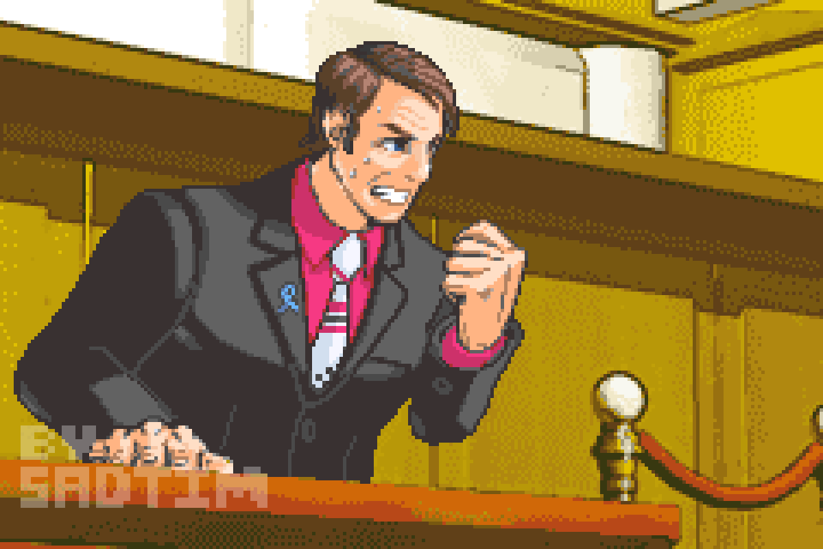 SadTimPear's tweet image. Some more of Saul Goodman in the Ace Attorney Style I made for a commission #BetterCallSaul #pixelart