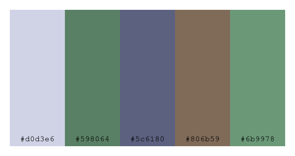 ColPaletteBot's tweet photo. Beep beep, here's a pretty color palette for you!
color-scheme.js parameters used:
- hue: 38
- variation: soft
- colors: #d0d3e6, #598064, #5c6180, #806b59, #6b9978
Have a lovely evening!
#twitterbot #colorpalette #colors #palette #prettycolors https://t.co/3NlgTK1plt