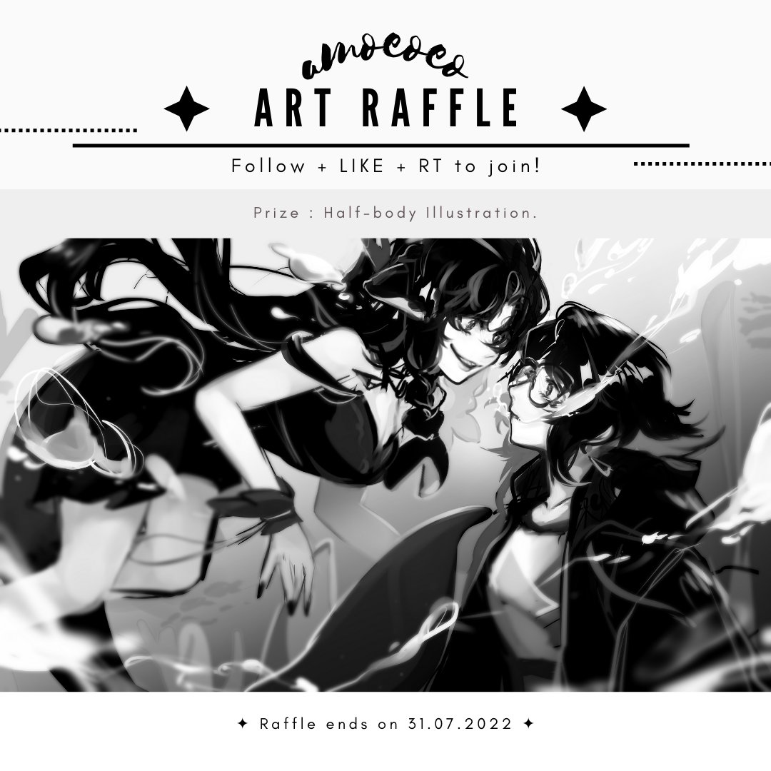amoeoeo's tweet photo. ✦ ART RAFFLE ✦
As thanks for 1k followers here's another raffle! (ﾉ´ヮ´)ﾉ*: ･ﾟ𓇼 

✦ Must be a follower + 🖤 + RT to join,
✦ 2 winners will get a half-body illustration
✦ (optional) Tag your friends who might be interested!

Ends on 31.07.2022 https://t.co/njlWucnood