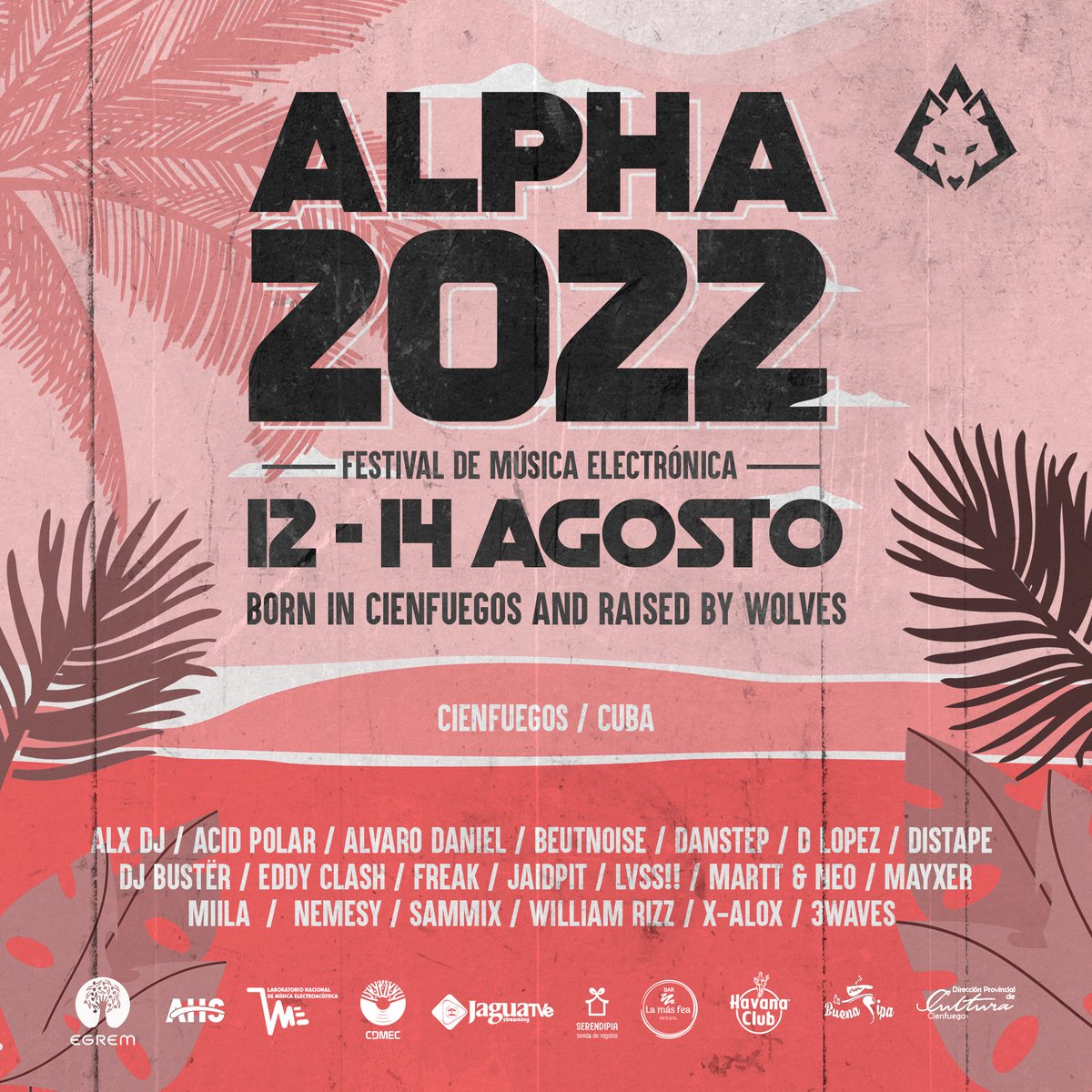 Estamos de vuelta!!
Felices de anunciar que el festival ALPHA 2022 regresa a su modo presencial.
Del 12 al 14 de agosto tendremos en #cienfuegos a gran parte de los mejores #djs #productores de #cuba
Te invitamos desde ya a que no te pierdas este evento sin precedentes.
