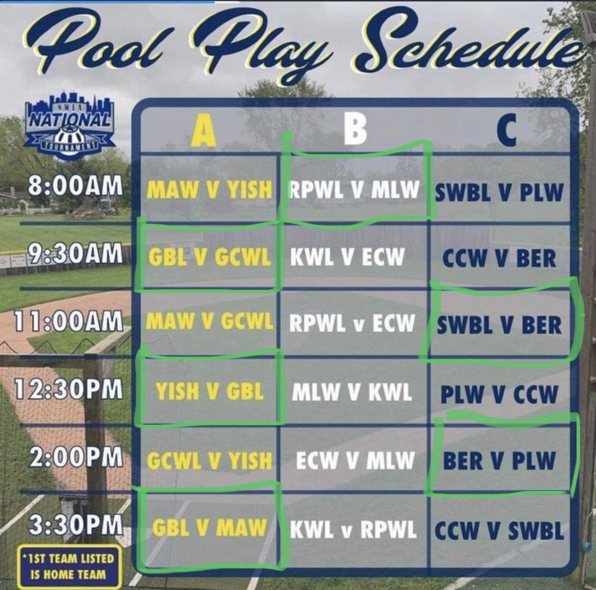 ITS HERE. THE <a href="/NWLALiveStream/">NWLA Tournament Stream</a> PRESENTED BY <a href="/BrewCityWiffle/">BrewCity Wiffle</a> stream schedule. We will be streaming the games in green. Things are subject to change. (Like the possibility of not being awake for the <a href="/rp_wiffleball/">Ridley Park Wiffle Ball</a> game) make sure to follow the twitch. twitch.tv/MoomannTV
