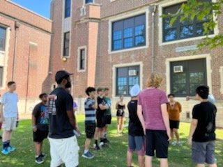 Here are some pictures from our first summer rehearsal. Our upperclassmen took the lead and our new members jumped right in and contributed. They sounded and looked great. It's going to be an awesome year!!