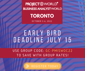 📢𝐏𝐫𝐨𝐣𝐞𝐜𝐭𝐖𝐨𝐫𝐥𝐝*𝐁𝐮𝐬𝐢𝐧𝐞𝐬𝐬𝐀𝐧𝐚𝐥𝐲𝐬𝐭𝐖𝐨𝐫𝐥𝐝 𝐓𝐨𝐫𝐨𝐧𝐭𝐨 - 📢

👉BusinessAnalystWorld is the largest conference for Project Managers and Business Analysts in North America (Oct 3-6). 

📅 Early Registration: July 15th, 2022

➡️  pmbaconferences.com/toronto/regist…