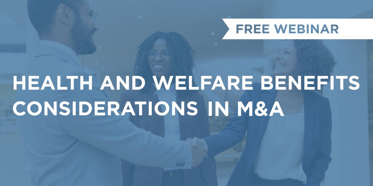 FiliceInsurance's tweet image. Health and Welfare Benefits Considerations in M&amp;amp;A
July 21, 2022 (11:00 am PST)

Register Here:  hubs.li/Q019cJBS0

#compliance #webinar #m&amp;amp;a