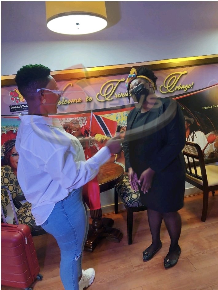 tv6tnt's tweet photo. South African artiste Nomcebo Zikode  arrived at the Piarco International Airport for a visit in relation to carnival 2023. Nomcebo is best known for her global 'JERUSALEMA' and will be live on tomorrow's #TV6ME @ccntv6 with Fazeer Mohammed at 7:40 am. Photo by Antoniya Gulston. https://t.co/UqNhCKVzNz