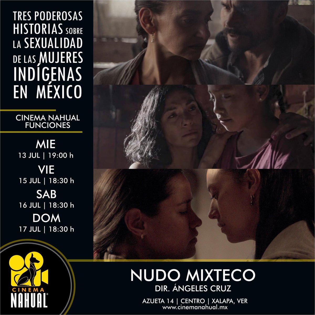 madrecine's tweet photo. ¡Querido Xalapa, todavía la pueden ver! 
#NudoMixteco sigue de fiesta y es gracias a ustedes que seguimos en cines 🤎
¡Los esperamos en @CinemaNahual https://t.co/uRUczP3LBm