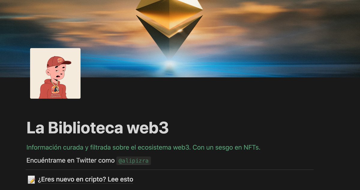 alipizra's tweet photo. LA BIBLIOTECA DE WEB3 📚

+1,500 links con información de valor sobre diferentes categorías. 100% gratis. Aprende sobre NFTs, DAOs, Blockchain y más.

Esto es lo más nuevo. 👇🏻🧵 https://t.co/8cuYJnchNI