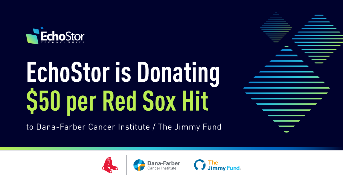 This month, <a href="/EchoStor/">EchoStor Tech.</a> will donate $50 to <a href="/DanaFarber/">Dana-Farber</a> <a href="/TheJimmyFund/">The Jimmy Fund</a> for every Red Sox hit. @EchoDooley
