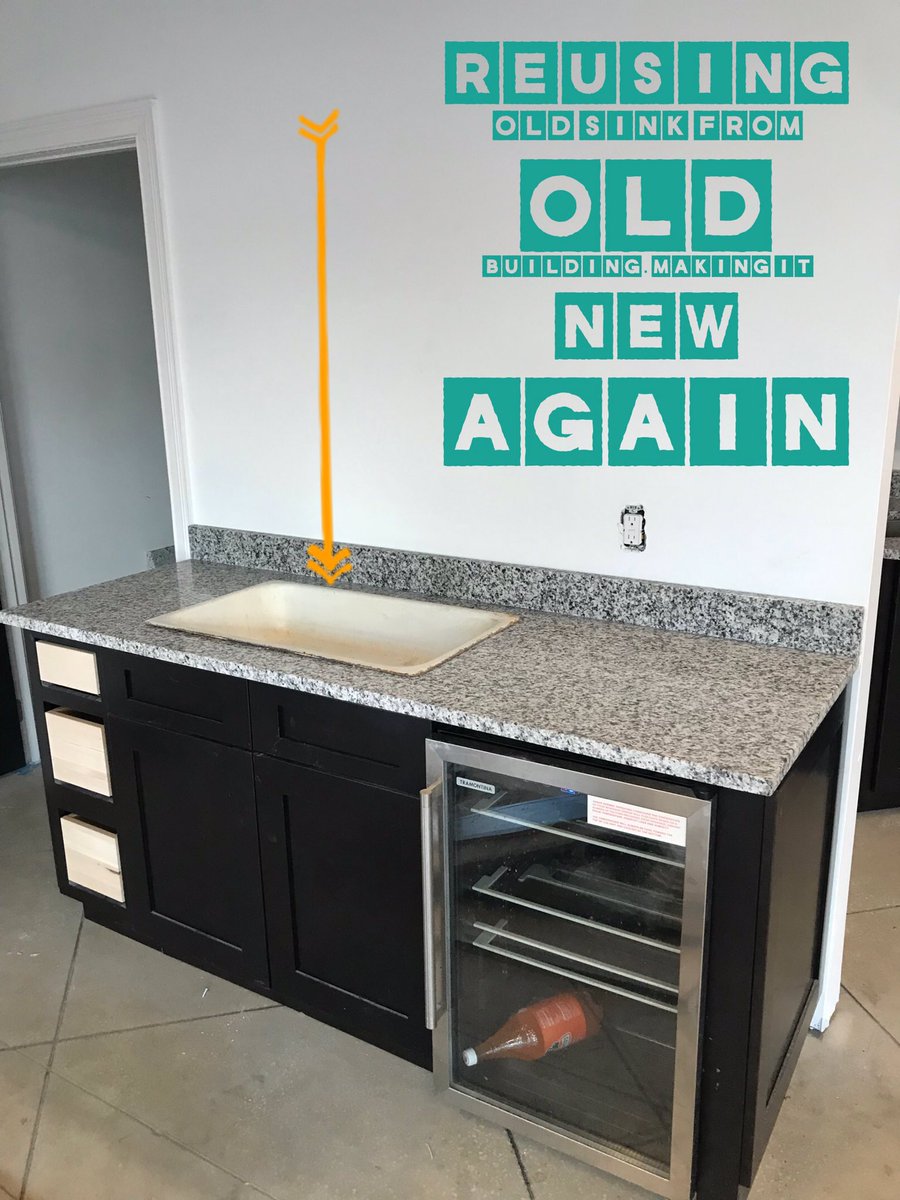 JimmyMutter's tweet photo. Reusing old sink from the old building that we found upstairs. ๐๐ฝ#recycle #oldstuffiscool #respectthepast #mutterrealty #mr https://t.co/dtRj7knUmN