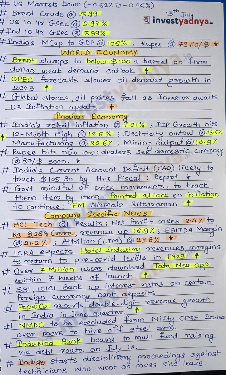 Today’s Stock Market News - 13/07/2022! 
Plz do retweet for max reach🙏🏻🙏🏻🙏🏻
