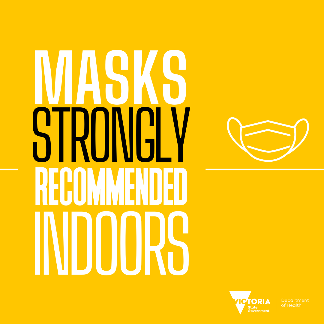 VicGovDH's tweet photo. All Victorians are now encouraged to wear a mask when with other people indoors and when you cannot physically distance, including outdoors. 

For more information on staying safe this winter visit: https://t.co/QPv5my7rUY https://t.co/LtrdY6EN76