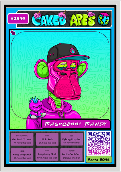 DrMilburn's tweet photo. Upgraded my Raspberry Randy @CakedApes #DocXD Companion Card a bit. #CakedApes #CakedWorld #NFTCommunity #DocXDCards https://t.co/Wl1ffq9jUa