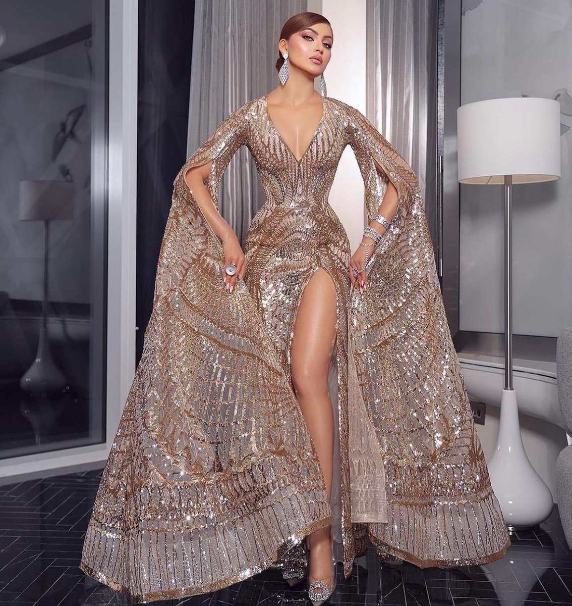 #UrvashiRautela wearing #MichaelCinco couture at the #IIFA Awards in Abu Dhabi.

#TheACF #couture