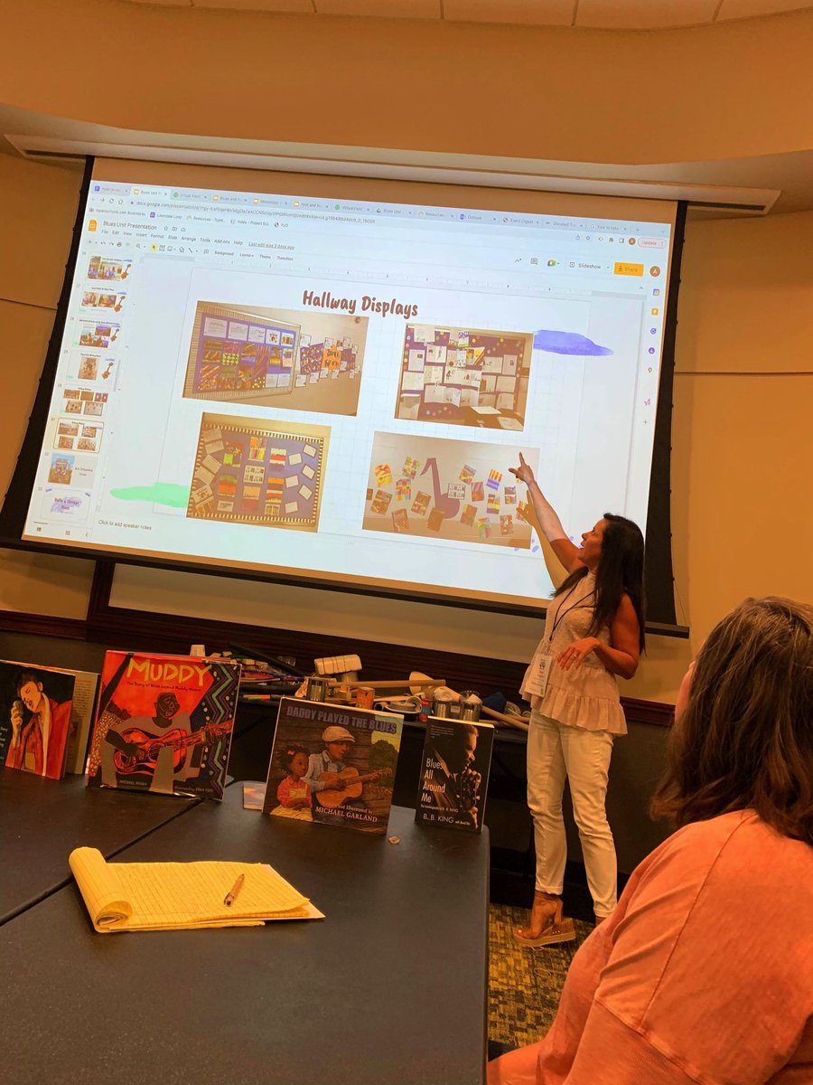 Lawndale_TPSD's tweet photo. Lawndale teachers Amy Hughes and Madi West lead an engaging session at the @MSWholeSchools Summer Institute on The Mississippi Blues. #tpsd https://t.co/P2GbWvURX7