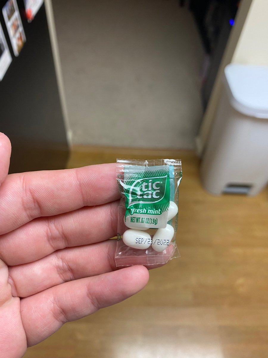 KelliReinbold's tweet image. Every so often, just when I think we have none left, I find a tiny tic tac packet from @Em_Sh0pe wedding shoved to the back of our snack cabinet.
