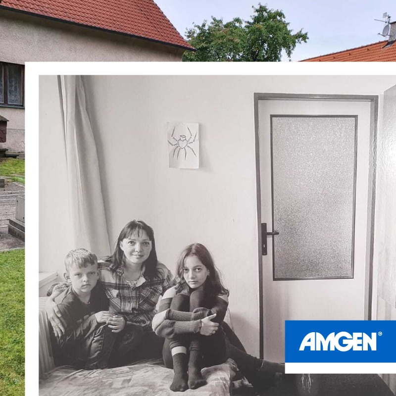 Amgen's tweet photo. “I can never forget their faces when they arrived.” 

Amgen's Alena Kralikova felt she had to do something after seeing the Ukrainian refugees in need. Her family's vacant farmhouse outside the city of Prague offered a new beginning for two families.