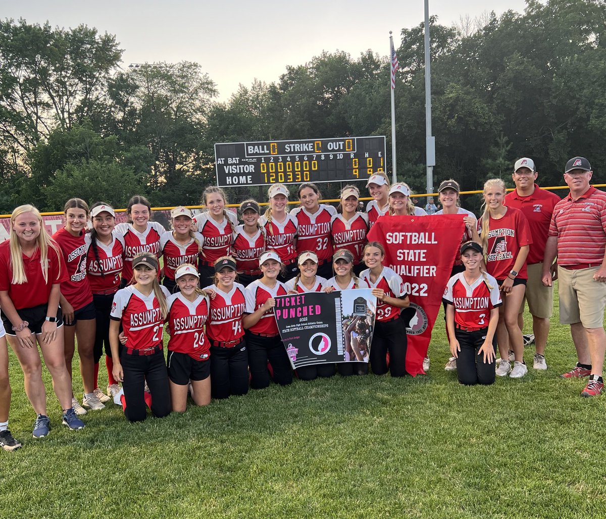 KnightsAHS's tweet image. #TicketPunched @IGHSAU Congratulations to Assumption Knights Softball and Coach Ron Ferrill on punching their 7th straight trip to Ft. Dodge!  Defend that 3A Title!