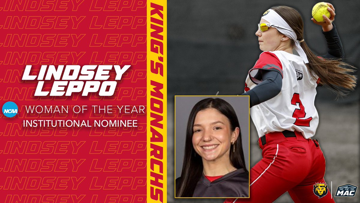 gomacsports's tweet photo. NEWS: Lindsey Leppo named @KingsMonarchs Institutional #NCAAWOTY Nominee! 

#MACsb #D3sb #NCAAD3 #BringYourBest

📄: https://t.co/xdKsjypmpR https://t.co/qs6kkne9sO