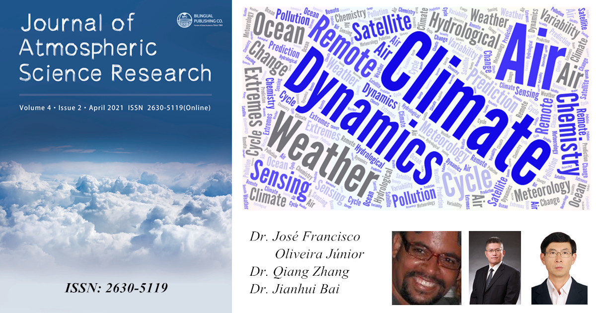 bilingual_pub's tweet image. Journal of Atmospheric Science Research 
#RemoteSensing #ClimateDynamics #AirChemistry #HydrologicalCycle #SatelliteMeteorology #OceanDynamics #ClimateChange
which has been indexed by
#GoogleScholar #JGate #MyScienceWork 
Click to read more: bit.ly/3ygX0pe