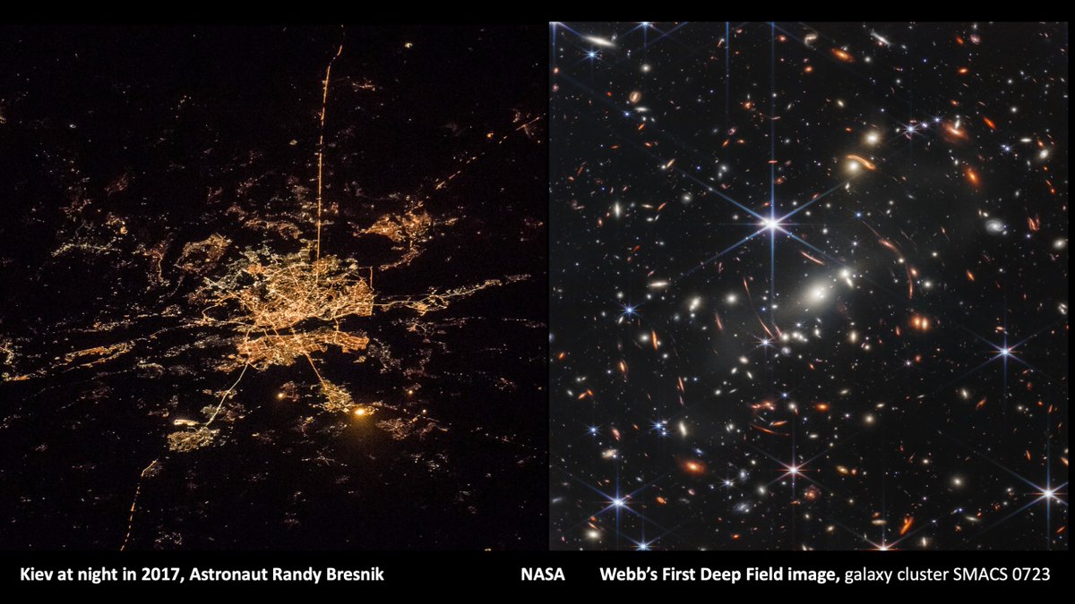 Revkin's tweet photo. I had to assemble a couple of pairs of images capturing both the upward-looking #UnfoldingtheUniverse @NASAWebb project and Earth-probing #missiontoearth (a part of @NASA that was undercut briefly in the GW Bush White House. https://t.co/S3Mq045bem https://t.co/c6WupnFw2I