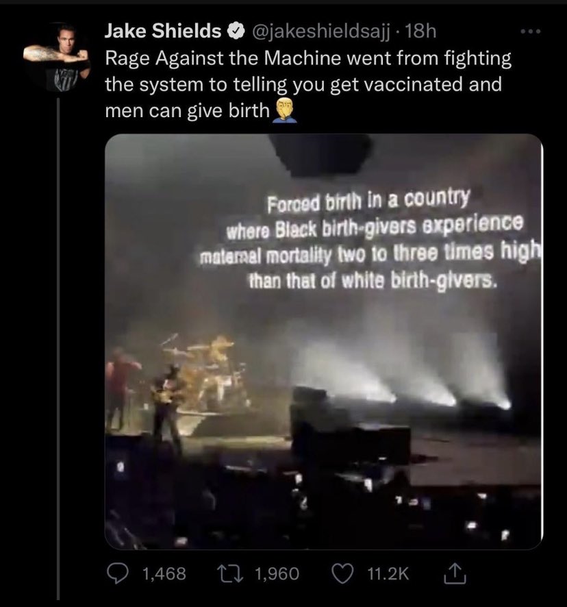 Splerfs's tweet photo. #jakeshields #RATM #RageAgainstTheMachine #Triggered Jakey, it was the vaccinations talking — I swear!! Unblock me daddy 😜 https://t.co/xufWV3DUJD