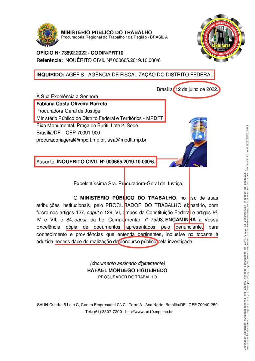 TeSindi's tweet photo. CONCURSO: Min. Público do Trabalho - MPT/DF - encaminha, ao MPDFT, denúncia de diretor do SindiCaTE sobre a necessidade URGENTE de realização de CONCURSO. Há 29 anos a carreira "Audit. de Ativ. Urbanas" não renova seus quadros. O último certame se deu no século passado - em 1993. https://t.co/2Uuzncy8zb