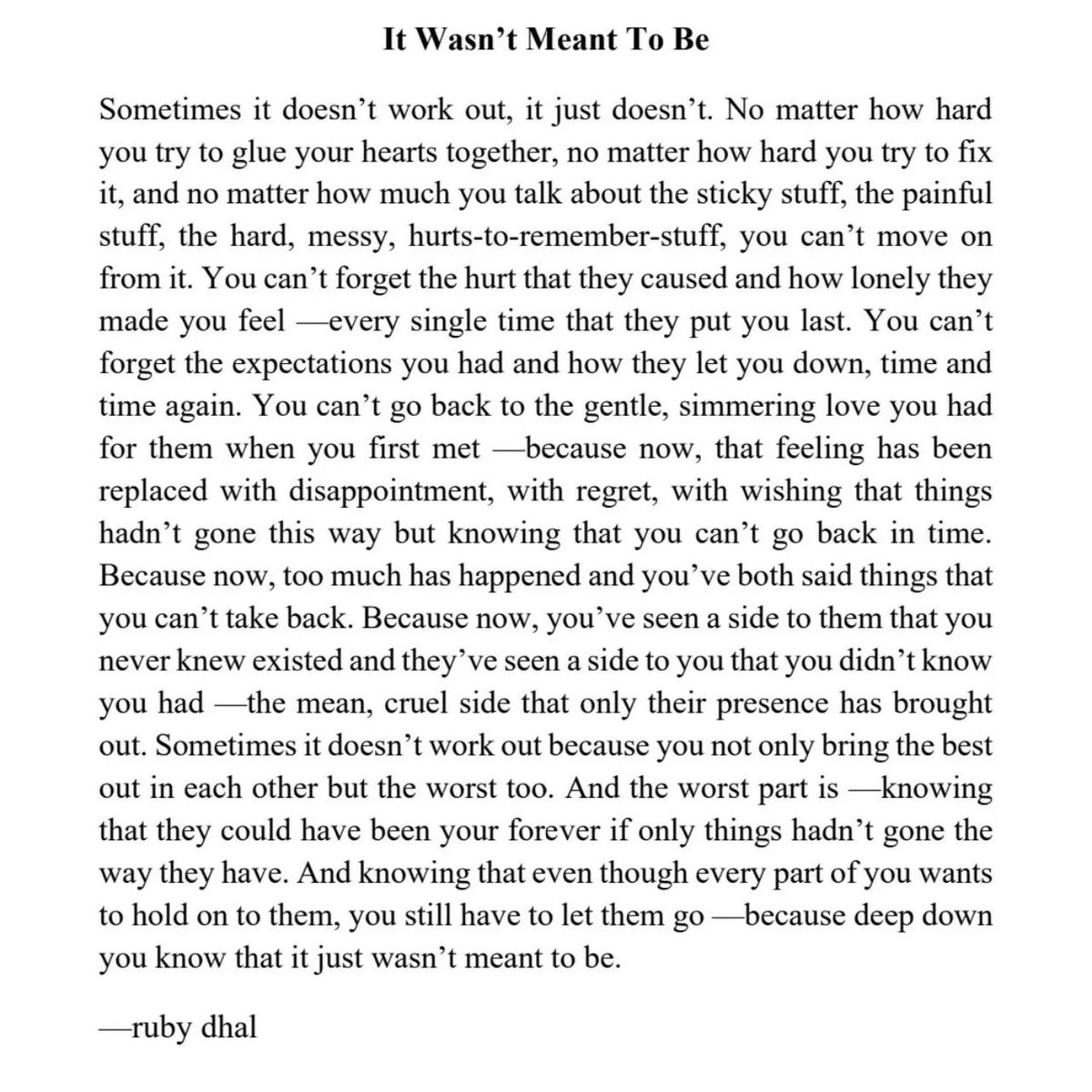 PoemHeaven's tweet image. it wasn’t meant to be.