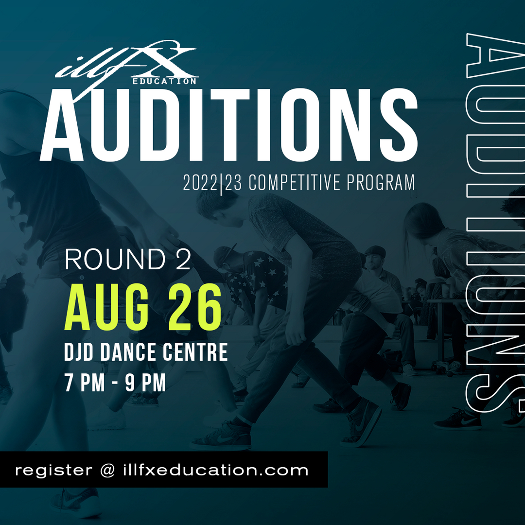 illFX_Edu's tweet photo. Our second round of auditions for the 22/23 Season is happening on Friday, August 26th at the DJD Dance Centre!​​​​​​​​
​​​​​​​​
Register > https://t.co/91ojJmL0tF

#yycdance https://t.co/Qr7tKWuc1K