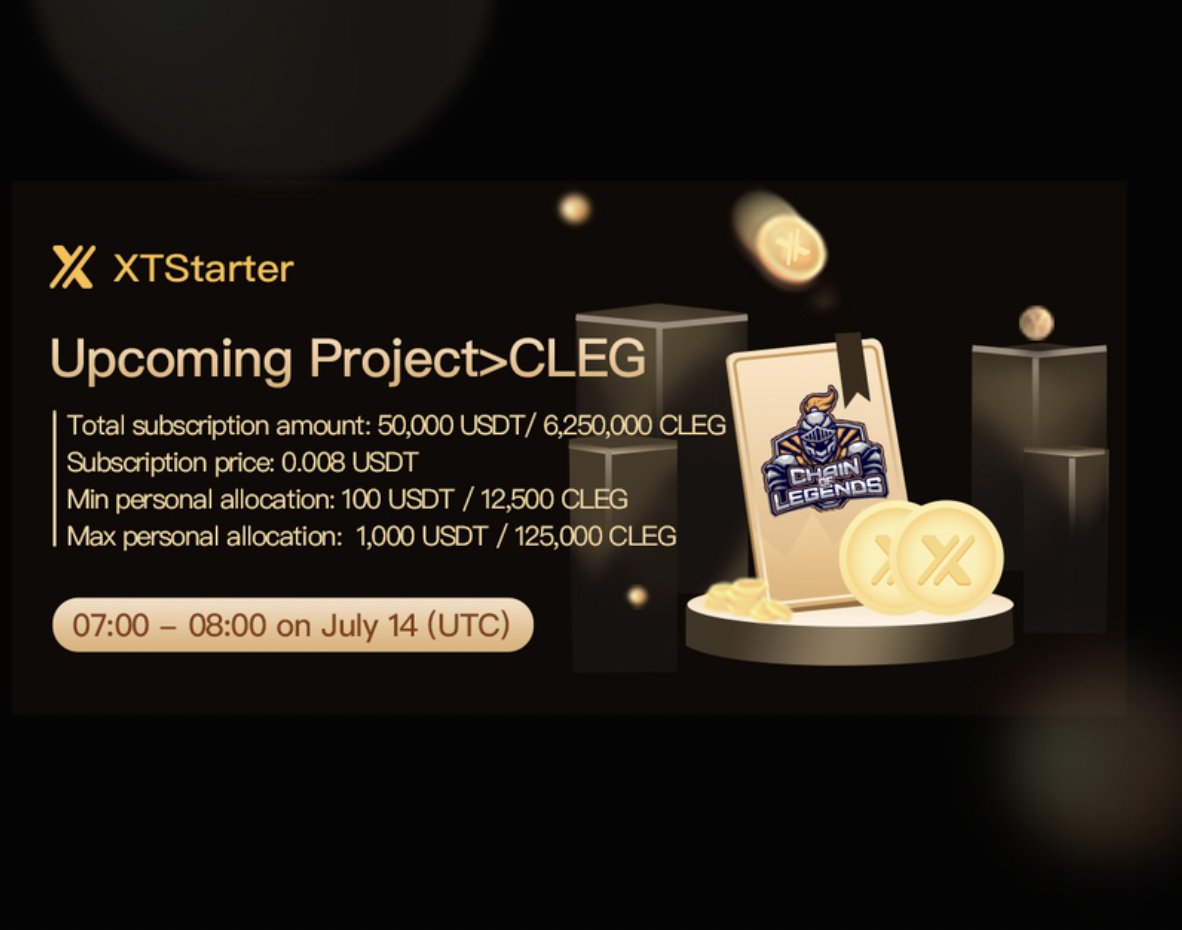 xtlaunchpad's tweet photo. I just published XTStarter Upcoming Launch of (CLEG) Chain of Legends Initial DEX Offering Program https://t.co/He3anqSfqq 

#inflation2022 
#Ventures https://t.co/bTDa5bK4wI