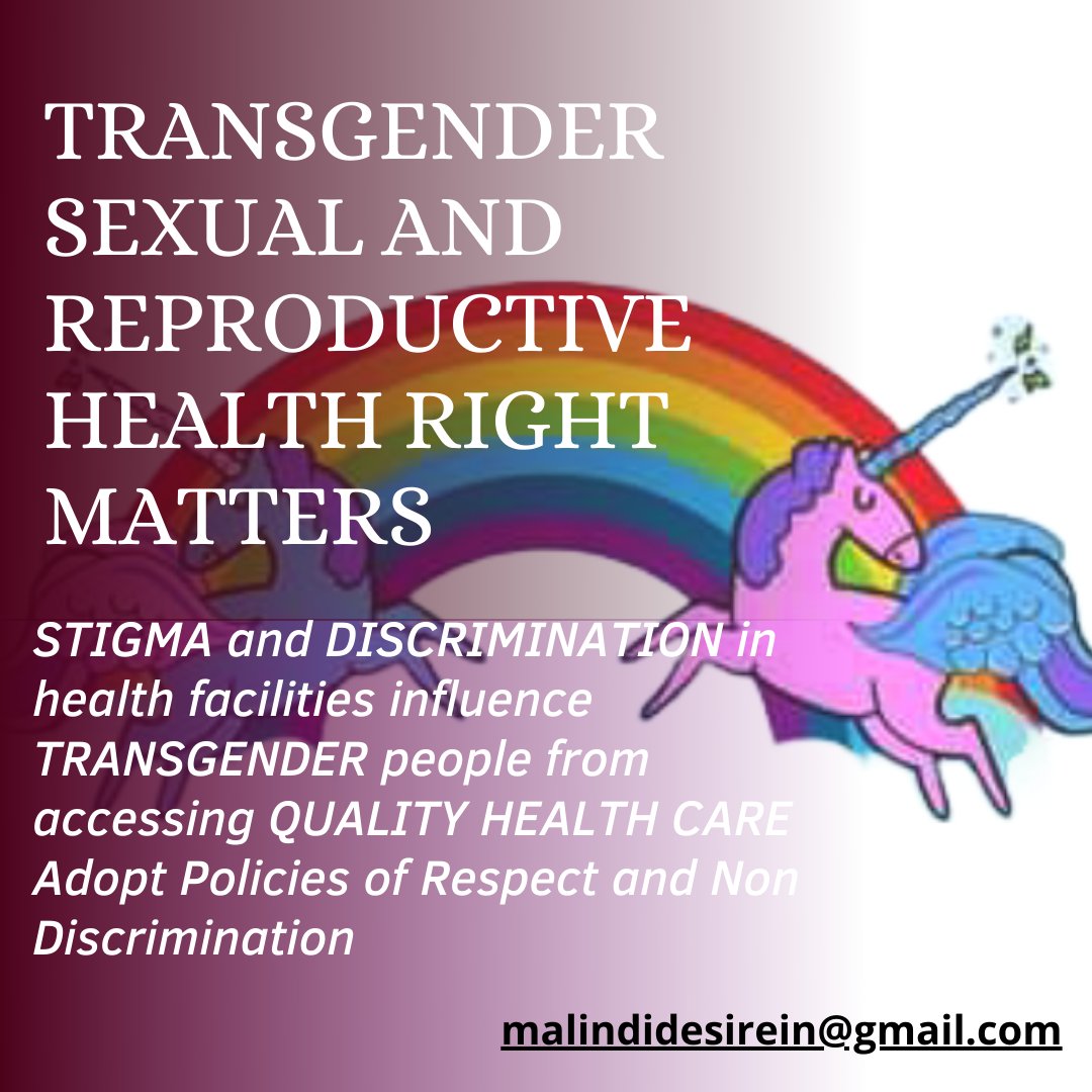DesireMalindi's tweet photo. TRANSGENDER  SEXUAL AND 
REPRODUCTIVE HEALTH RIGHT MATTERS
@MOH_Kenya @NASCOP Adopt Policies of Respect and Non Discrimination to all citizens
@Jinsiangu @eastafricatrans @INENDorg @HRRA_T @rhnkorg @NqobileWomen @PSKenya_ @denmarkinkenya   #SRHRFORLGBTIQ+ #HealthServicesForAll https://t.co/kkbh4hJ56j