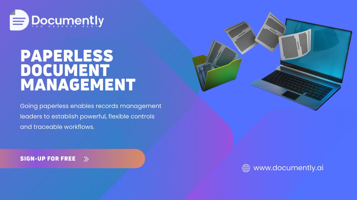 Documently_AI's tweet photo. Paperless Document Management with Documently
https://t.co/G7XaFMR7qO
#documentcollection #documentmanagement #documently #paperless https://t.co/4VlnMcdV9e