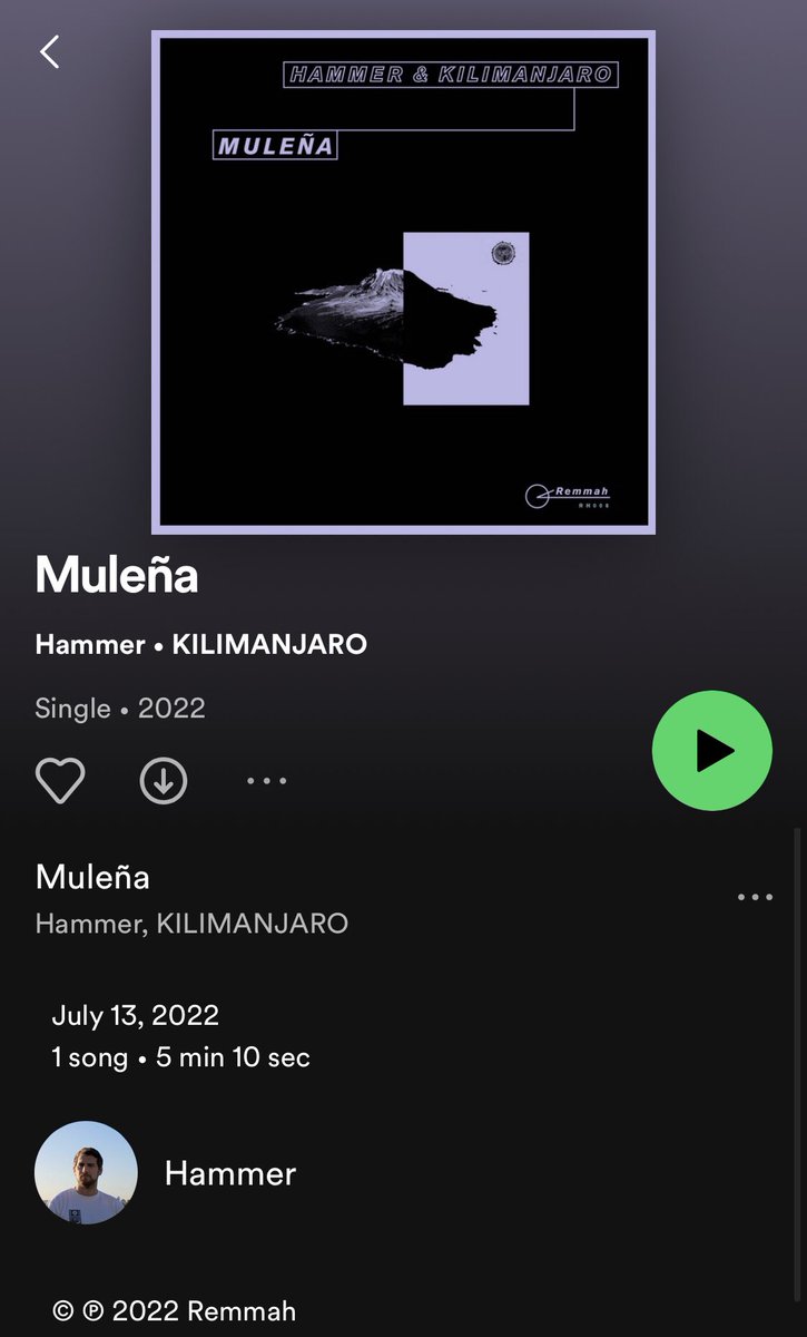 New single, ‘Muleña’ by myself and <a href="/thehammerhits/">Hammer</a>, out now on all digital platforms

🥵🥵🥵

open.spotify.com/track/0CX38p74…

#newmusic #muleñaEP #KILIMANJARO #KILIMANJAROMUSIC #hammer #remmah #spotify #AppleMusic #availableonalldigitalplatforms