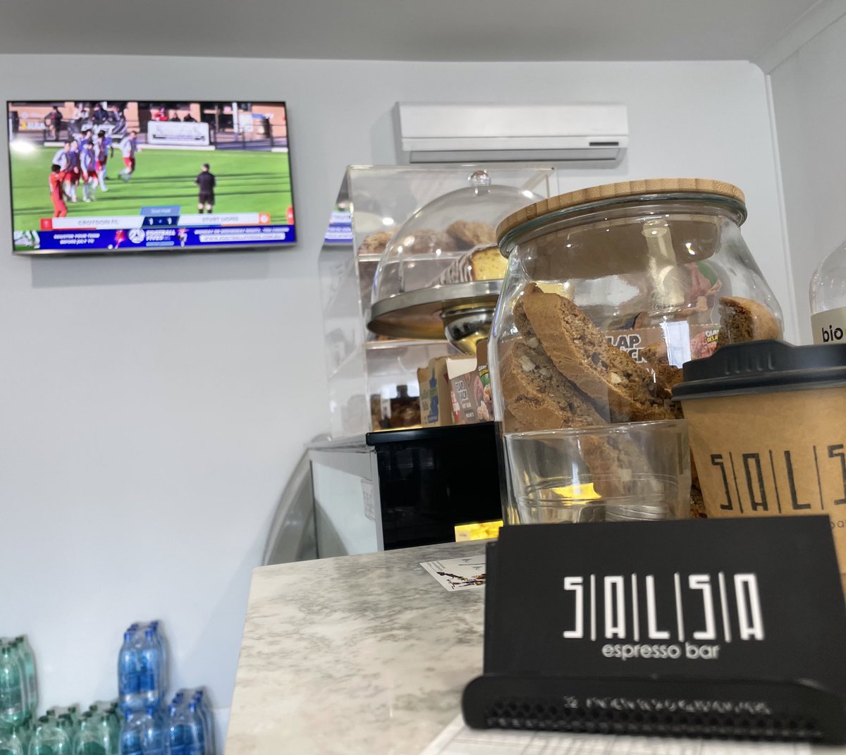 I love how my local coffee place SALSA Espresso Bar has just installed a TV &amp; plays @FootballSA_NPL <a href="/npltv/">NPL.TV</a> replays every morning! ⚽️

Makes me wonder if there are any other places showing local games around town?

Couldn’t ask for a better accompaniment to my long back each day👌