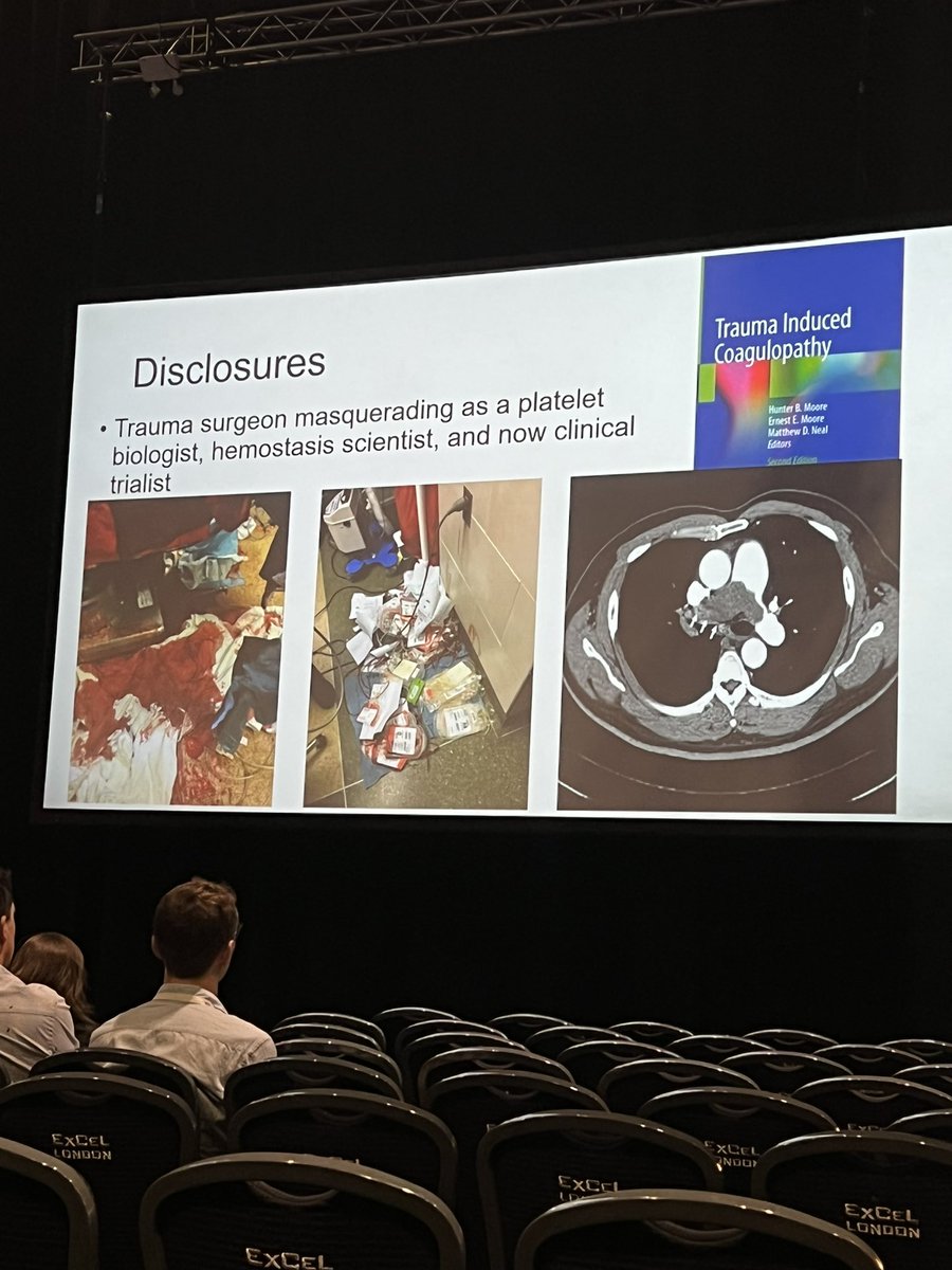 Starting the last day of #ISTH2022 with what will be an outstanding talk by <a href="/macky_neal/">Matthew D. Neal, MD</a> about #trauma induced coagulopathy and platelet &amp; endothelial biology in bleeding #happeningnow <a href="/PittTTMRC/">Pitt Trauma & Transfusion Medicine Research Center</a>