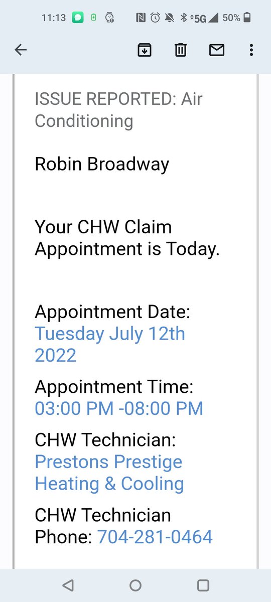 RobinBroadway3's tweet photo. @ChoiceWarranty joke! Warning chosing this company. 8+ weeks no air conditioning. Promises not kept. We have young children, one with breathing problems. Can we get a lawyer! https://t.co/aS7ZWu3y0l
