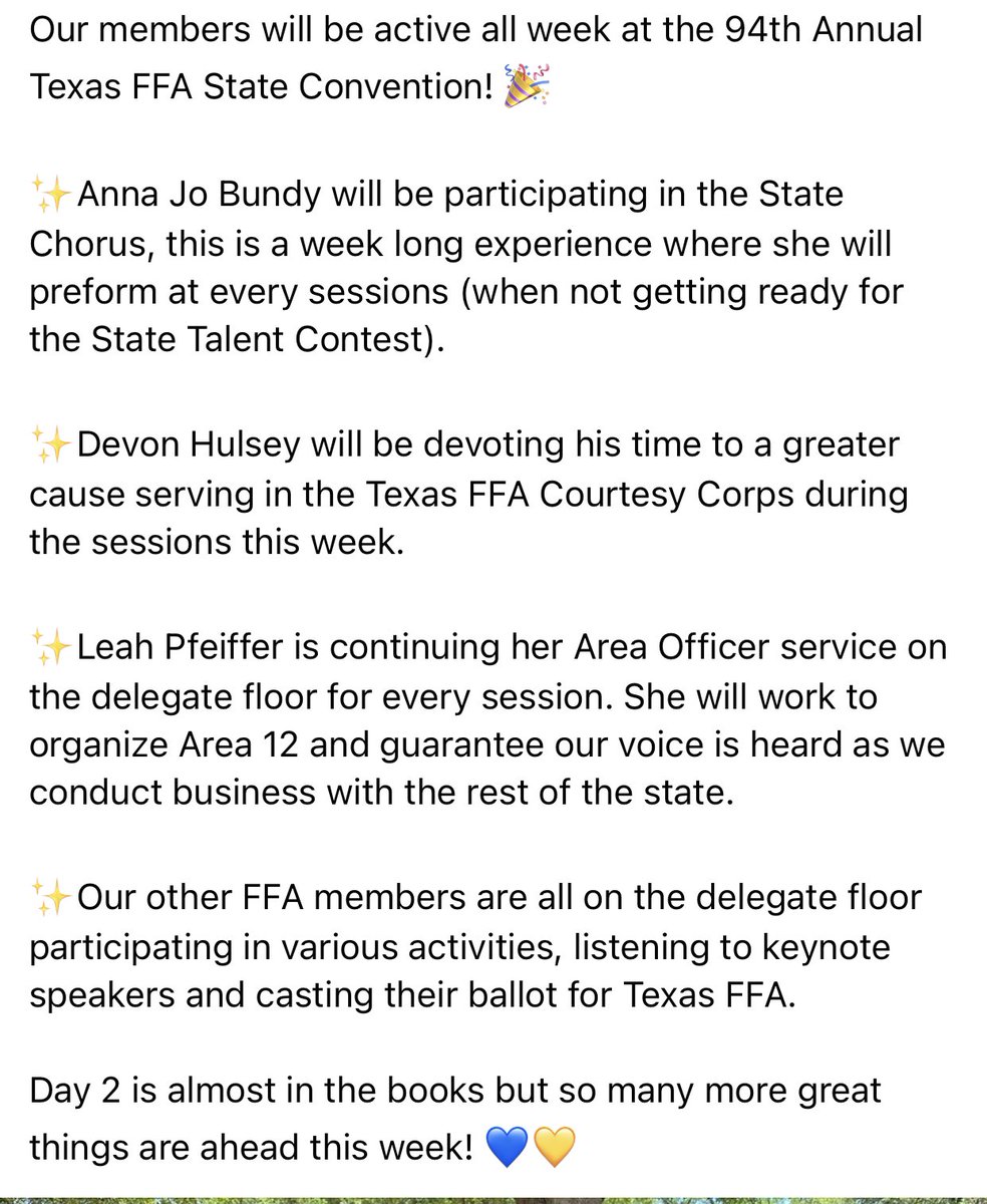 Academy_FFA's tweet photo. Day 2 of the @TexasFFA State Convention is in the books! #FFA #TXFFA #gobees #buildingleaders @AcademyHigh https://t.co/zz89R04Brc