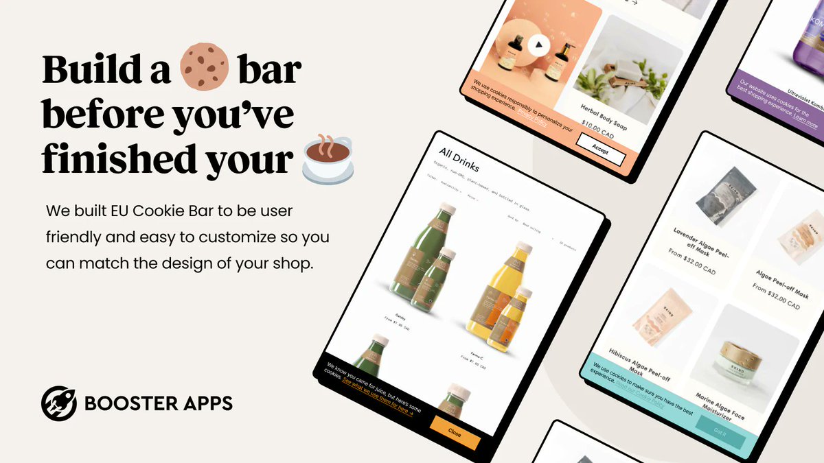 booster_apps's tweet photo. Build a 🍪 bar before you finished your ☕️ 

Get started for free https://t.co/DY1ql11Xem https://t.co/MqK4Pw7y7x