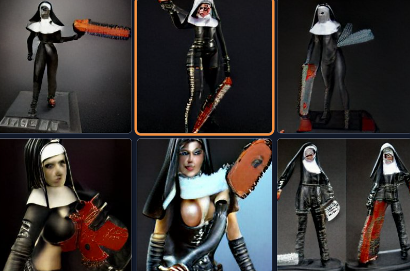 GF_The_Demon's tweet photo. @Galacti28826756 and this is what you get if you put "Friday Night Fever' Taki the chainsaw nun" (I didn't add chainsaw on the first one, so I put chainsaw and see if it made a difference, it did) https://t.co/Ajvfyq0zdm