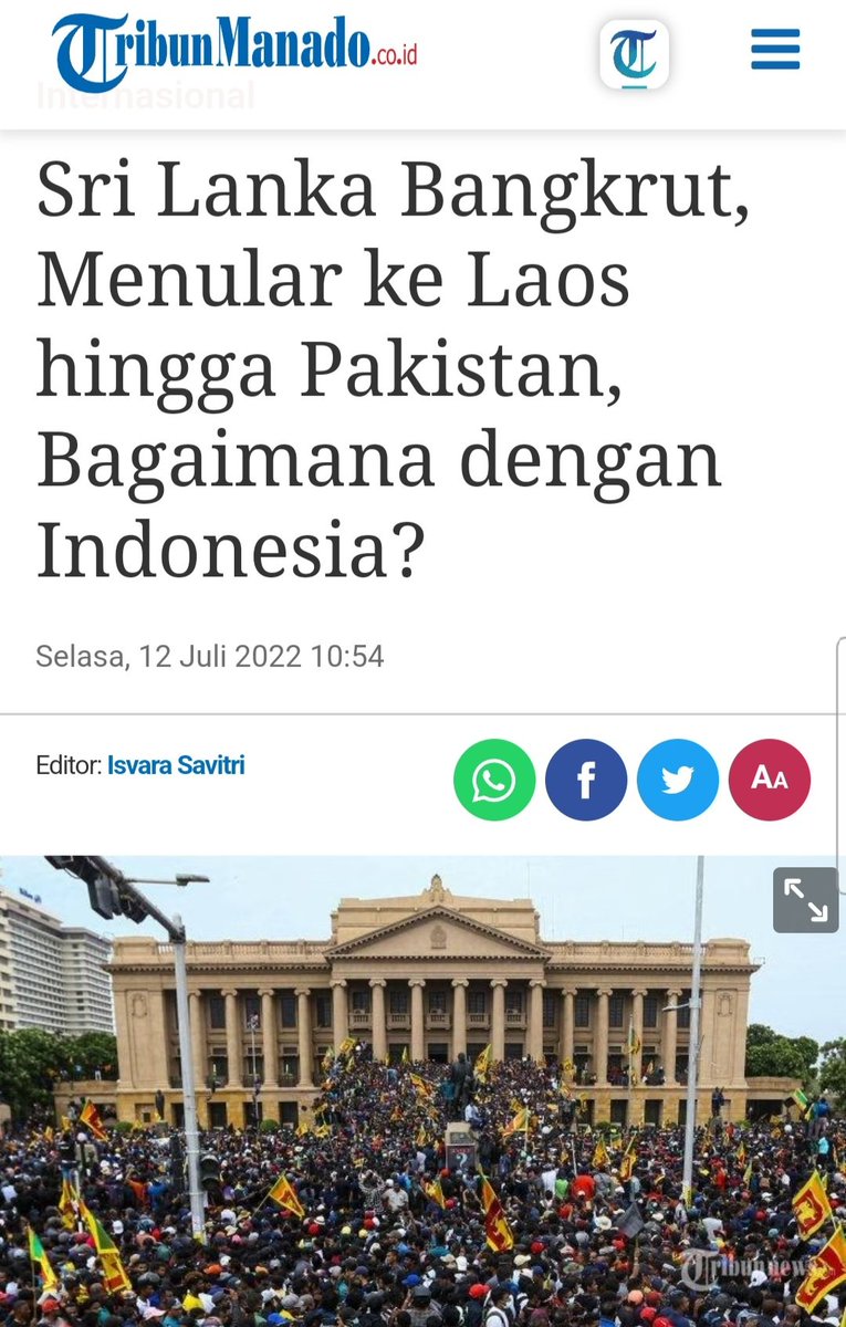 Judulnya memang rada2 Bombastis, bahkan bisa disebut 'klikbait' karena Isi beritanya optimis. Namun hal spt di Sri Lanka, Laos & Myanmar tsb bukan tdk mungkin tetap bisa juga tjd di Indonesia kalau Pemerintah ugal2an dlm Berhutang & Bahkan Ngotot soal IKN ditengah Krisis. AMBYAR.