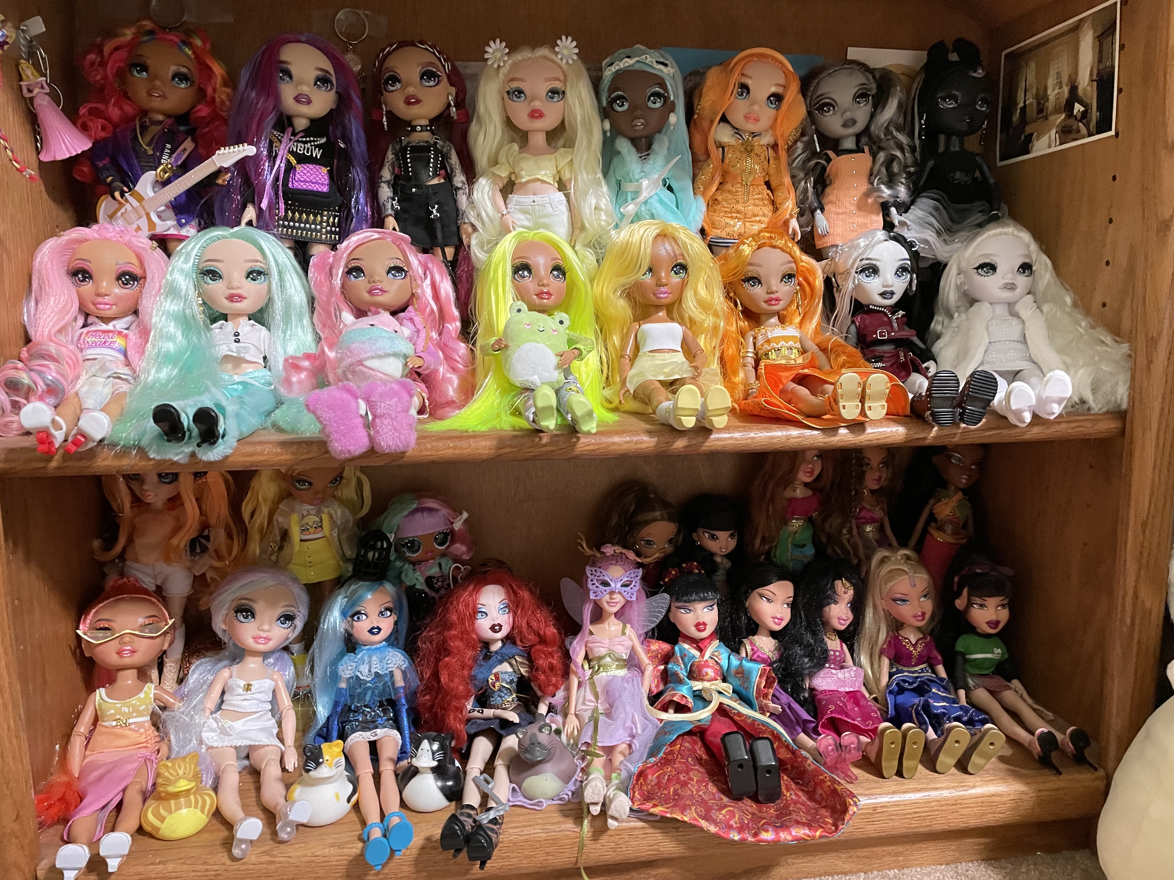 Tiara - Pastel Ghost ☁️💙☁️ on X: Reorganized my MGA doll shelves. ✨✨✨  #rainbowhigh #bratz #bratzillaz #projectmc2 #bratzkidz #lolomg #loltweens  #omgtweens #shadowhigh #dolltwt #doll #dolls  / X