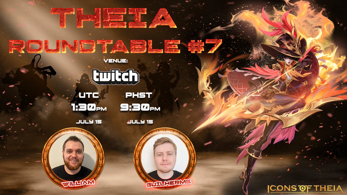 IconsOfTheia's tweet image. Challenge time, Theians! 👀

We want to giveaway some Uncommon Skins 🎁🎉
 
If this tweet gets 50 RTs AND Likes, we will giveaway TWO skins this Friday on the Theia Roundtable! 👏

👉: bit.ly/IconsTwitch

#IconsOfTheia #PlayAndOwn #SkinsOfTheia