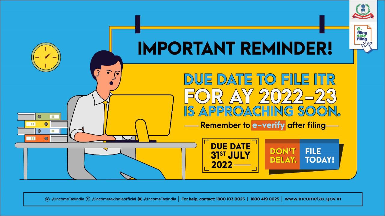 Tax India on Twitter "Have you filed your ITR yet? Due date to