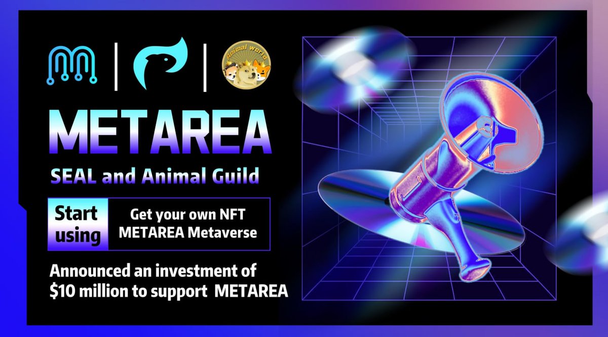 MetareaOf's tweet photo. Welcome to SEAL and Animal guild!🐶🦊🐺

Announced  investment of $10 million to support METAREA!💵💴💶

We hope to have more dedicated people to join our team!🤲🤲🤲 https://t.co/eFzP377E5i