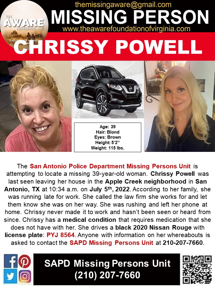 The AWARE Foundation on Twitter "***MISSING*** The San Antonio Police