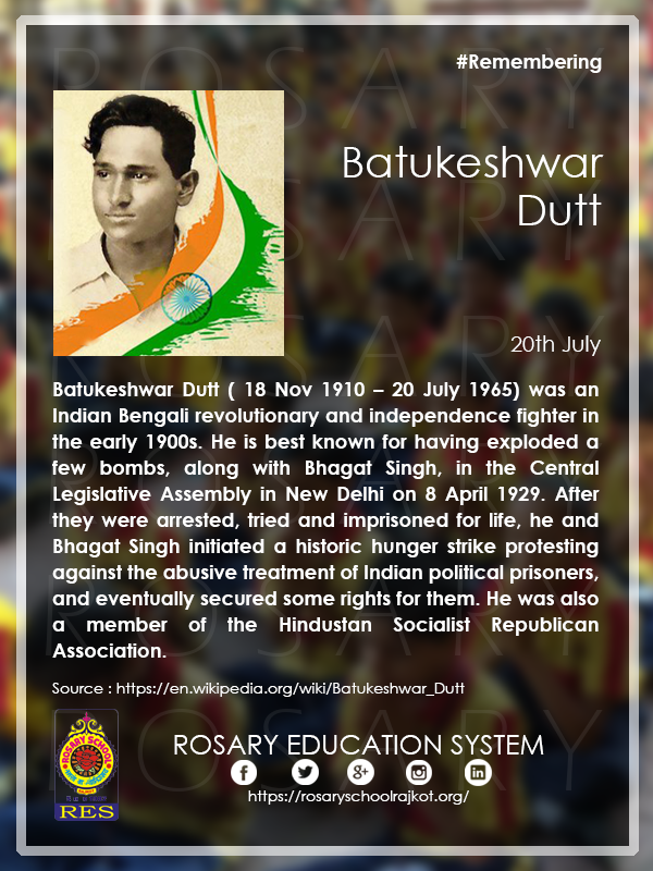 Help us Spread the Word!!! Share with your Friends!
#TodaysSpecial
Birth anniversary of #BatukeshwarDutt
@narendramodi
@TwitterIndia
@PMOIndia
@HMOIndia
@DefenceMinIndia
@IndianCitizens_
@Beingind
@HISTORY
@HISTORYTV18