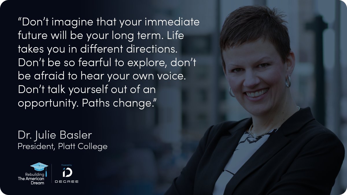 DegreeInsurance's tweet photo. Did this quote by Dr. @JulieBasler resonate with you? It's never too late to start or make a change to achieve your dreams! 

#degreeinsurance #rebuildingtheamericandream #highereducation https://t.co/S49wG2ee3c