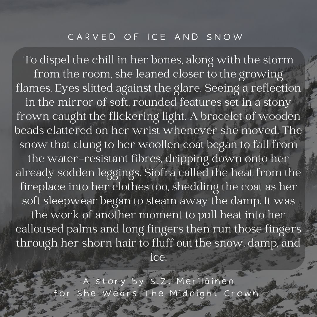 S_Z_Merilainen's tweet photo. This is a snippet of my story for She Wears The Midnight Crown, the #sapphicbook of the anthologies from @duckprintspress in the last days of funding so it’s a great time to support #ownvoices  &amp; #queerwriters in #writing ❤️#writingcommunity #crowdfunding https://t.co/5px3rND2Xv https://t.co/dpzY5tuSLZ